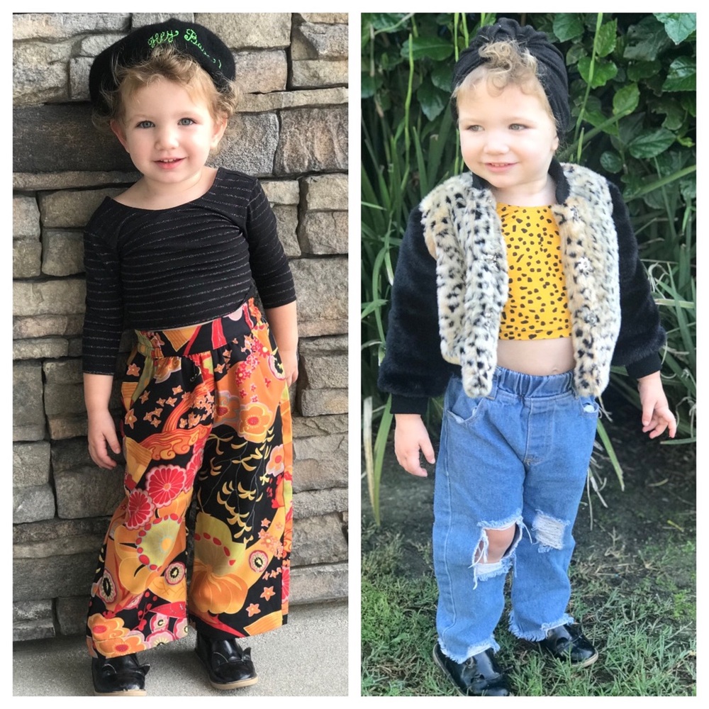 Ultra Violet Kids Bundle palazzo Pants & Crop Tops